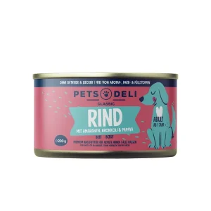 Pets Deli Rind/Brokkoli 200 Gramm Hundenassfutter Aktuell
